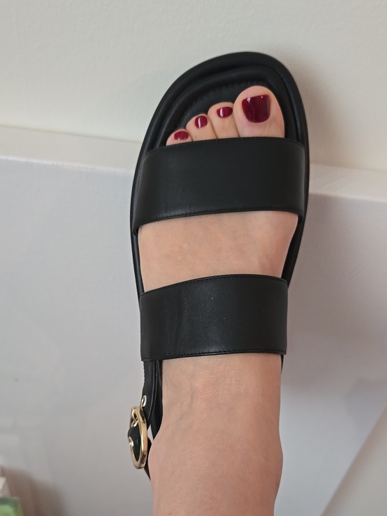 Stuart Weitzman Shoes - Stuart Weitzman Black Leather Double-Strap Sandals